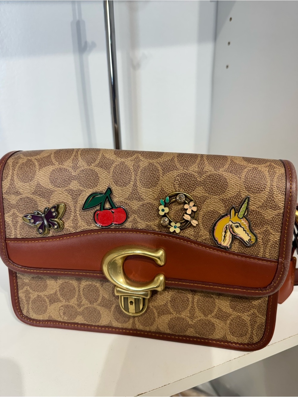 Coach Limited edition studio  Signature Canvas Shoulder Bag with Charms
